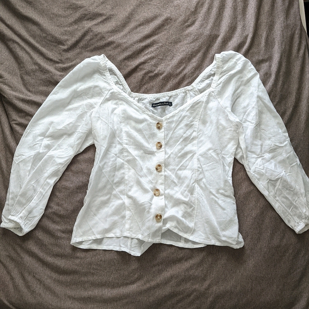 A&F White Bardot Top